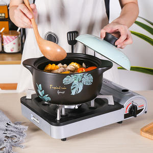 Offenes Feuer Keramiktopf Bodenverbreitete Hitzebeständigkeit Gesundheitstopf für Brei und Suppe 24cm Gasherd-Kasserolle - Product Image 6