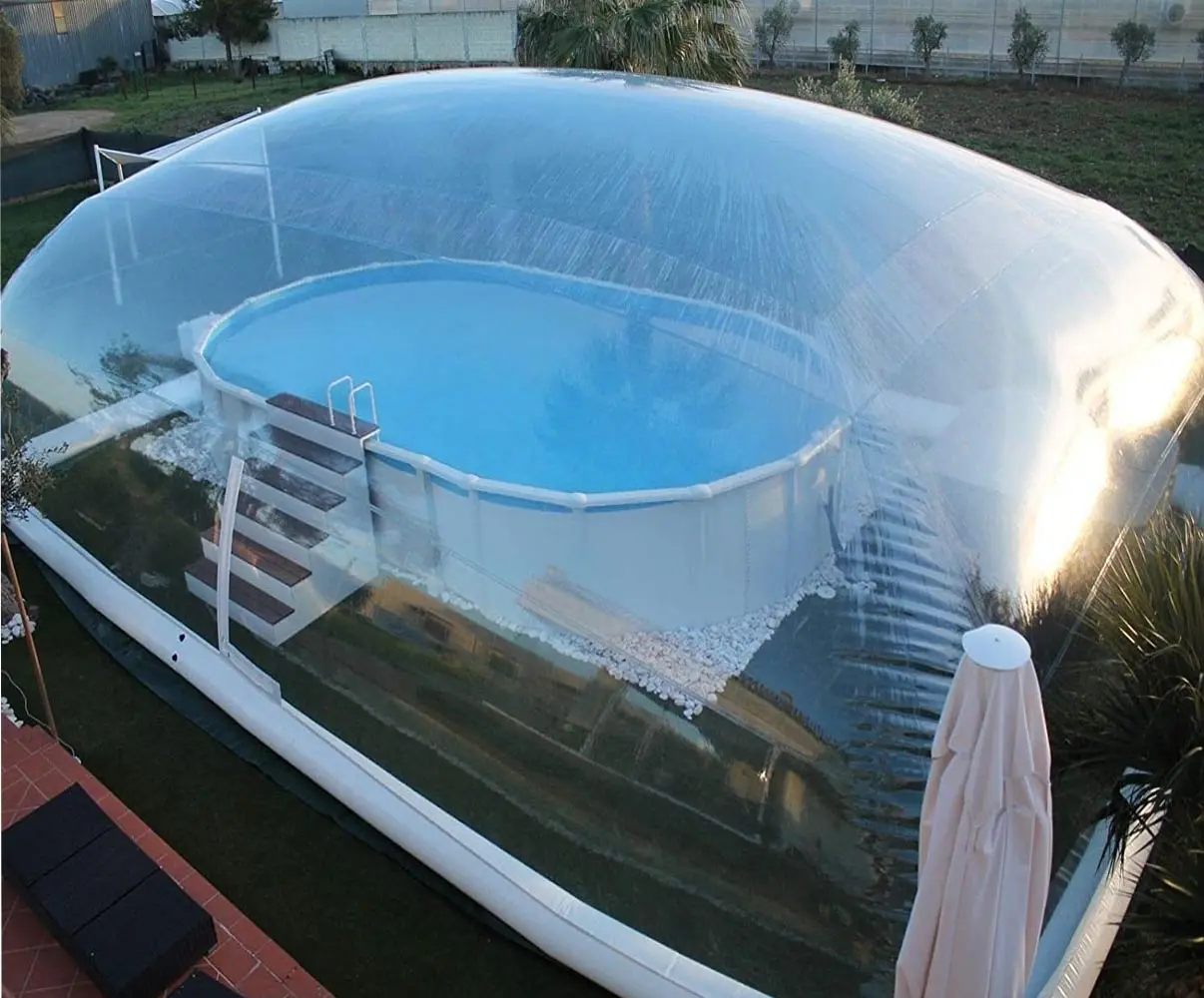 Прозрачный пузырьковый надувной бассейн, тент, купол для бассейна на зиму