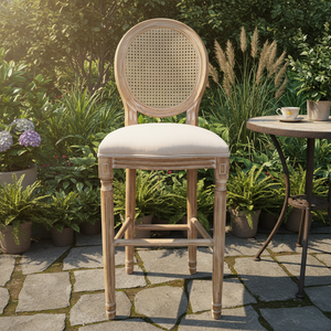 Chaise de salle à manger <span class=keywords><strong>Louis</strong></span> <span class=keywords><strong>XV</strong></span> en bois massif, style français moderne, dossier rond, avec fonction rafraîchissante et assise moelleuse, pour bar à domicile, bureau à domicile et parc - Product Image 1