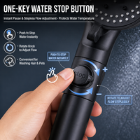 Pommeau de douche universel en plastique à 5 modes pour robinet de cuisine, haute pression et économie d'eau, pour salle de bain
