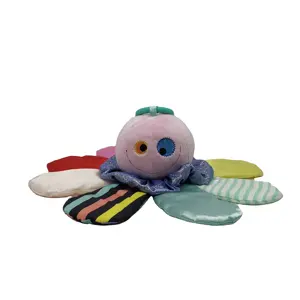 baby activity plush stuffed toys octopus with bell and crinkle inside for early infants development