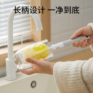 Cepillo para tazas con cabezal de esponja reemplazable para limpieza de botellas de uso diario - Product Image 3