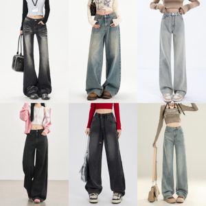 Nuevos Jeans de Pierna Recta Estilo Ins para <span class=keywords><strong>Mujer</strong></span>, de Talla Grande, Transpirables, de Secado Rápido y Resistentes al Desgaste, Pantalones de Trabajo para Dama - Product Image 3