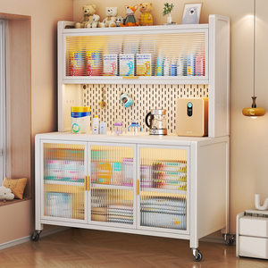 Station de café robuste pour <span class=keywords><strong>cuisine</strong></span>, armoire de rangement en acier au carbone avec roulettes, <span class=keywords><strong>buffet</strong></span> de rangement - Product Image 3