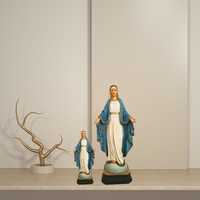 Statuettes de la Vierge Marie en résine, faites à la main et peintes à la main, statues d'église, décoration pour la maison/le bureau/la bibliothèque, cadeau de Noël parfait pour