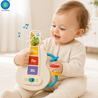 Juguete Musical para Bebés con Sonidos de Guitarra, Teclas Táctiles, Dos Modos de Juego, Anillos Deslizantes y Efectos de Sonido para el Aprendizaje Temprano y Estimulación Sensorial