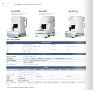 Refratômetro Digital Automático FA-6100BK da China, Queratometrô Usado em Centro Opto-visual - Product Image 6