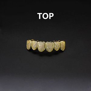 Hip hop răng grillz Đồng Zircon Răng Nanh grillz vàng thật mạ không mất màu trên và dưới răng grillz cơ thể đồ trang sức - Product Image 4