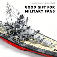 Modelo de Buque de Guerra Tirpitz de la Serie Militar, Bloques de Construcción DIY, Plástico ABS, Juguete Educativo de Construcción Militar, Unisex, para Mayores de 14 Años