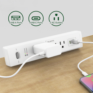 Высококачественная силовая лента 3-переменного тока с 1 USB + 1 розеткой типа C, защита от перенапряжения 110 В, настольный - Product Image 2