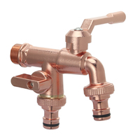 Rastaps XX- 20386 Neues Design Rose Golden Outdoor Doppel hahn Steckdose Aluminium griff Messing Garten Wasserhahn Hahn Wasserhahn Bibcock