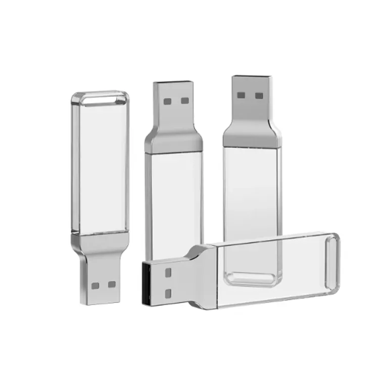 Flash LED en acrylique USB 2.0 Clé USB en cristal 16GB 32GB 4GB 8GB logo gratuit clé USB