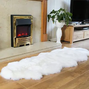Living room solid color machine made microfiber high pile shag fur rugs
