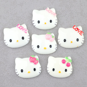 Ciondoli in resina a forma di gatto Hello Kitty, a tema cartone animato, fai da te, per decorazioni di custodie per telefoni - Product Image 1