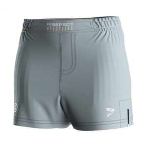 Ensemble de lutte pour femmes, évacuation de l'humidité, haut à manches longues avec fermeture éclair 1/4 et short de compression pour l'entraînement et la remise en forme - Product Image 3