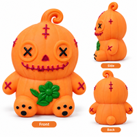 Jouet Squishy Citrouille Homme d'Halloween en Gros, Jouet Anti-Stress Doux à Presser, Jouet Fidget, Mignonne Poupée Citrouille, Boîte Cadeau