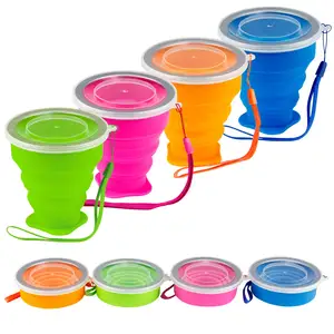 Buy Wholesale China Custom Printed Eco Friendly Travel Silicone Drinking Cup  Foldable Folding Collapsible Silicone Cup & Collapsible Cup at USD 0.7