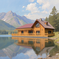 110.2 ㎡ Europäisches Luxus Modulares Fertighaus Moderne Holz villa mit Pool Wohnbereich Terrasse mit 4 Betten