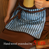 Nouveau design de tabliers, coton hydrofuge essuyable, peinture résistant à l'huile, tablier de cuisine Barista avec logo personnalisé et 2 poches
