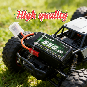 แบตเตอรี่ลิเธียมโพลิเมอร์กำลังสูง 40C 3S 11.1V-22.2V 550mAh ชาร์จได้ สำหรับโดรนแข่ง FPV และโมเดล RC - Product Image 1
