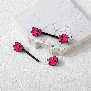 Acero inoxidable 14G Rosa esqueleto cabeza <span class=keywords><strong>pecho</strong></span> anillo pezón cuerpo <span class=keywords><strong>Piercing</strong></span> joyería negro <span class=keywords><strong>pecho</strong></span> anillos - Product Image 6