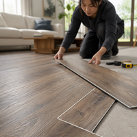 Revêtement de sol PVC SPS 4mm 5mm, dalles clipsables LVT SPC, vinyle imitation bois pour intérieur