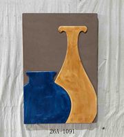 Seni Dinding Vas Art Deco untuk Hari Jadi (26A-1091) - Bahan MDF Dekorasi Ruang Tamu