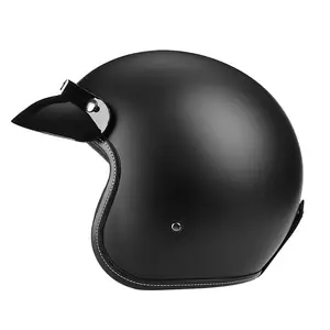 retro Matte black crash helmet Gender-neutral adult Motorcycle Street Racing crash helmets strap pattern motor cycle helmet
