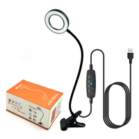 Lampe de bureau à clipser avec 48 LED, 360° ° Lampe de lecture flexible pour table, lumière de nuit pour la lecture et l'étude, loupe grossissante 5x, protection des yeux