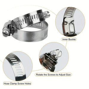 Baiguluo Stainless Steel Hose Clamps 60Pcs 8-<b>38mm</b> Metric <b>Pipe</b> Clamps For General Industry - Product Image 5