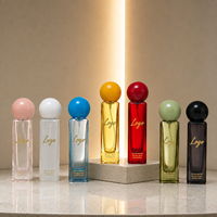 Flacon de parfum en verre couleur personnalisée avec bouchon à bille, emballage de luxe pour parfum, flacon pulvérisateur avec logo OEM