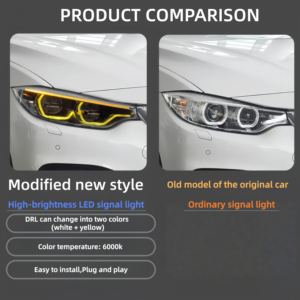 Nuevo Conjunto de Faros LED Plug-and-Play para Serie 4 F32 M4 F82 <span class=keywords><strong>430</strong></span> 435 440i, Luz Diurna Blanca y Amarilla, 12V, 6000K - Product Image 4