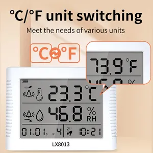Nuevo Higrómetro Digital 3 en 1, Termómetro, Reloj, Fecha LCD, Alarma, Retroiluminación Azul, Monitor de Humedad y Temperatura para el Hogar y la Oficina - Product Image 1