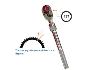 Llave de Trinquete Telescópica de Alta Resistencia Industrial de Acero CR-MO con 72 Dientes, Liberación Rápida, Accionamiento de 3/8 y Luz LED - Product Image 3