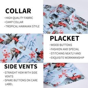 Camisa Hawaiana Damipow para Hombre, con Cuello Alto, Estampado Único, Estilo Tropical, con Botones, para Vacaciones, Cruceros, Hawái, Ropa de Verano - Product Image 5
