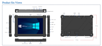 Terminal Evaluasi Layanan Panel Tablet Industri Tangguh Model Zkym1021A10 Perlindungan IP67 Ekspansi Multi-Antarmuka