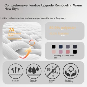 Automne hiver sous-vêtement thermique coupe ajustée respirant 220 grammes coton col rond vêtements d'extérieur avec costume de gélatine chemise de Base empilée - Product Image 4