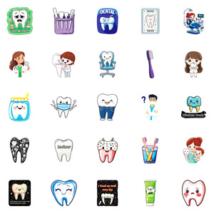 Recién 50PCS divertido dentista protección de dientes niños <span class=keywords><strong>pegatinas</strong></span> dentales educativas - Product Image 4