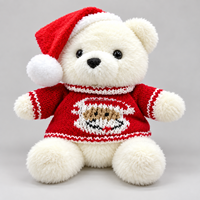 Ours en peluche de Noël fait main personnalisé avec un chapeau de Père Noël et un pull tricoté pour la décoration de la maison pendant les fêtes