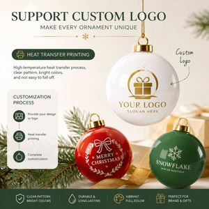 Festive Christmas <b>Bauble</b> Fine Bone China <b>Ceramic</b> Hanging Decorated Balls Decoration Xmas Tree Ornament - Product Image 4