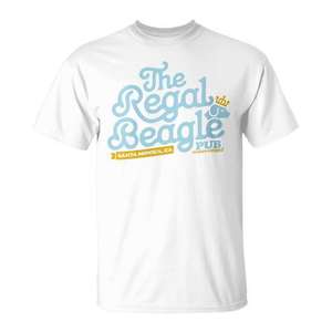 Camiseta The Regal Beagle Pub para adultos, unisex, manga corta, cuello redondo, diseño con logotipo de Santa Monica Ca - Product Image 1