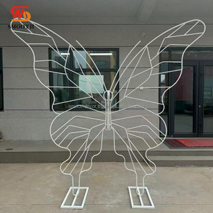 ผีเสื้อแอลอีดีแบบเรียบสำหรับตกแต่งงานแต่งมีไฟขนาดยักษ์แบบแขวนรูปผีเสื้อ - Product Image 6