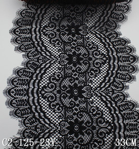 Bán Buôn 33Cm Chiều Rộng Màu Đen Sò Chantilly Ren Vải <span class=keywords><strong>2025</strong></span> Không Có Căng Pháp Lông Mi Hoa Ren <span class=keywords><strong>Trim</strong></span> Cho Phụ Nữ Ăn Mặc - Product Image 5