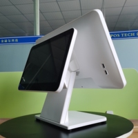 Machine de caissier modèle Fashional 15.6 pouces + 11.6 pouces pos système à double écran tout en un pos machine de point de vente à double écran pour magasin