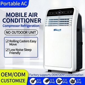 In Stock Movable Portable Single-Cooling Unit Compressor-Based Air Conditioner with ABS Plastic LED Display Rolling Casters - Product Image 2