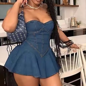 Vestido de Verano sin Tirantes de Alta Calidad, Sexy, con Hombros Descubiertos, Personalizado, Elegante, Sexy, de Algodón, Ajustado, para la Noche, para Mujer - Product Image 4