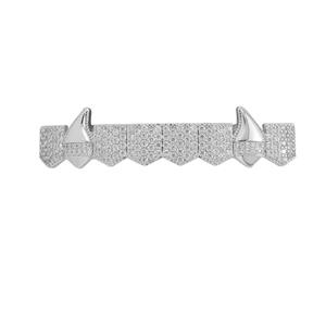 BES vendita calda ghiacciato fuori oro <span class=keywords><strong>Grillz</strong></span> e argento rame gioielli Micro Pave CZ Hip Hop denti <span class=keywords><strong>Grillz</strong></span> Set per gli uomini - Product Image 5