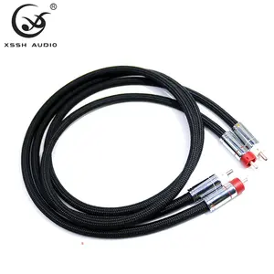 Signaal Kabel Draden Yivo Xssh Diy Oem Hifi 2 Core 7N Pcocc Od 8Mm Rca Naar Rca Interconnect Aux audio En Video Coaxiale Kabel