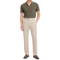 Pantalon de Costume Homme en Tissu de Luxe avec Laine, Logo Personnalisé, Chino Décontracté, Pantalon Habillé en Sergé Extensible pour Hommes, Vente en Gros, Tenue de Bureau