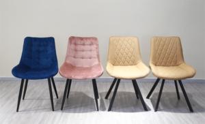 Chaises <span class=keywords><strong>de</strong></span> salle à manger en tissu velours à dossier haut avec pieds en métal, rembourrées, colorées, <span class=keywords><strong>de</strong></span> haute qualité, pour la maison et la restauration, vente en gros - Product Image 5